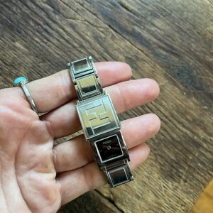 Fendi Black and Silver Smartwatch